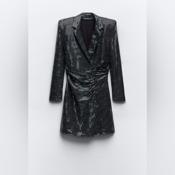 ZARA ~ Iridescent Mirrored Blazer Dress - Picture 7 of 15
